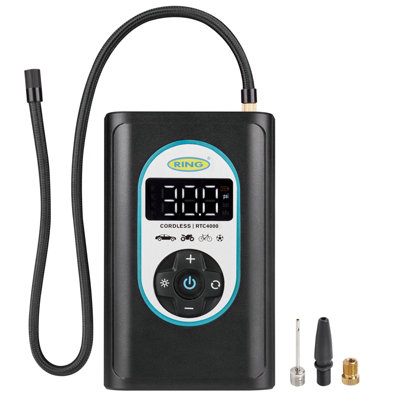 Ring Cordless 12V Rechargeable Car Tyre Inflator Air Compressor Pump ...