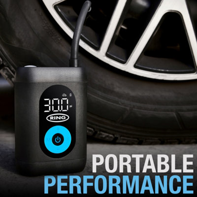 Ring Cordless Tyre Inflator Air Compressor Digital Rechargeable Auto ...