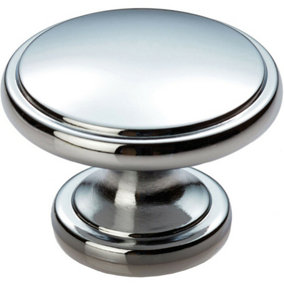 Ring Domed Cupboard Door Knob 38.5mm Diameter Polished Chrome Cabinet Handle