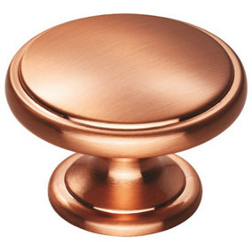 Ring Domed Cupboard Door Knob 38.5mm Diameter Satin Copper Cabinet Handle