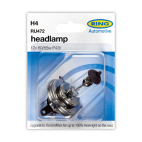 Ring H4 Halogen Headlamp 12V 60/55W P43t