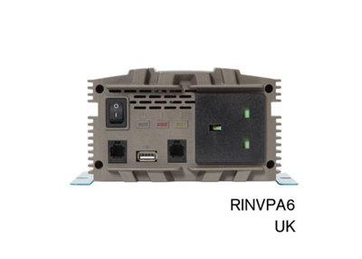 Ring Power Inverter 600W PowerSourcePure Pure Sine Wave 12v DC to 230v AC, with Cable & Fittings