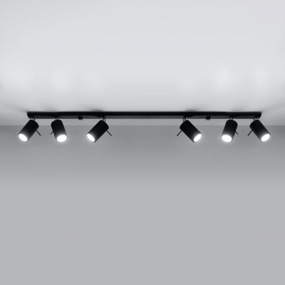 Ring Steel Black 6 Light Classic Ceiling Light