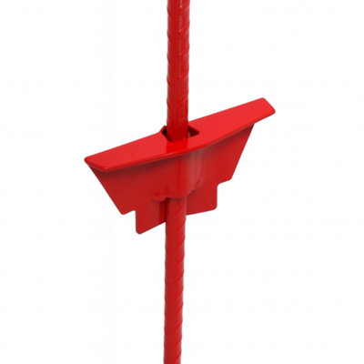 Ring Top Electric Fence Post X25 (102CM Insulator Spring Steel Red Spare)