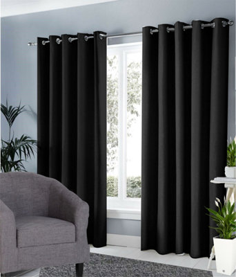 Ring Top Thermal Blackout Curtains 90x90 Inches DIY at B&Q