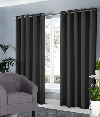 Ring Top Thermal Blackout Curtains - 90x90 Inches