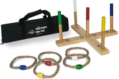 Ring Toss Game, Yard Games Premium Set with 5 Rope Rings, Body Frame ...