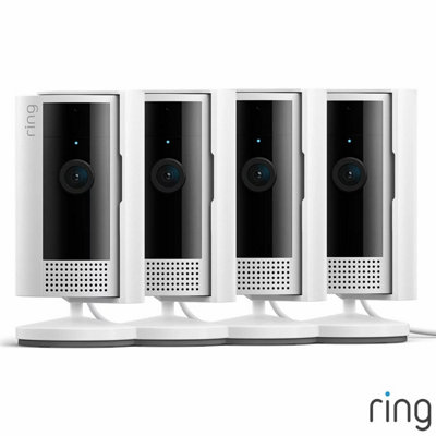 Ring Wired Indoor Camera 4 Pack in White 1080p HD Video, Two-Way Talk ...