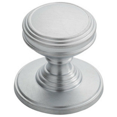 Ringed Tiered Cupboard Door Knob 25mm Diameter Satin Chrome Cabinet Handle