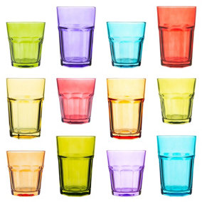 Rink Drink - Coloured Water Glasses - 305ml - 6 Colours - Pack of 12