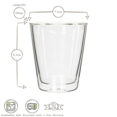 Rink Drink Double-Walled Glasses Set - 200ml - Pack of 6