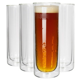 Rink Drink Double-Walled Highball Glasses Set - 330ml - Pack of 4