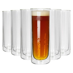 Rink Drink Double-Walled Highball Glasses Set - 330ml - Pack of 6