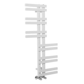Rinse 1000x550mm Designer Bathroom Heated Towel Rail Radiator Ladder Style White
