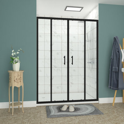 Rinse 1400x1900mm Sliding Double Shower Enclosure For Wetroom Cubicle 