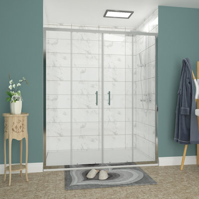 Scudo Momentum 1600mm Brushed Bronze Sliding Shower Door, MO-DOOR-1600