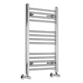 Rinse 700x450mm Chrome Bathroom Heated Towel Rail Radiator Straight Ladder Style Towel Warmer