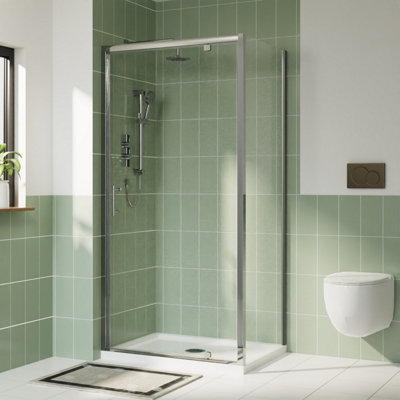Rinse 900x700mm Pivot Shower Door Enclosure Reversible Screen+Side Panel 6mm Shower Glass Clean Rectangular Door Chrome Frame Price Comparisons | Compare The Build
