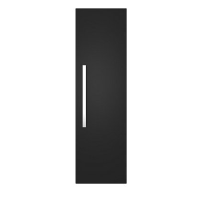 Rinse Bathrooms 1200mm Tall Bathroom Cupboard 1 Door Storage Cabinet Wall Mounted Matte Black Painted with 2 Adjustable Shelves