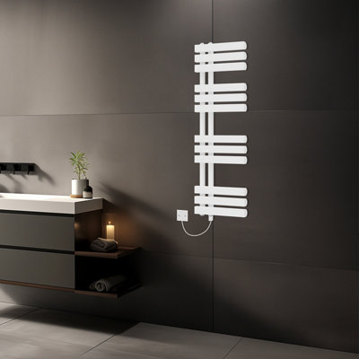 Rinse Bathrooms 1200x450mm White Designer Bathroom Electric Heated ...