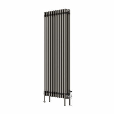 Rinse Bathrooms 1500x560mm Raw Metal Vertical 4 Column Radiator Traditional Cast Iron Style Bathroom Radiator Central Heating