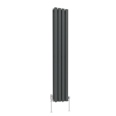 Rinse Bathrooms 1600x270mm Vertical Column Designer Radiator Anthracite Rectangular Double Flat Panel Tall Upright Radiator