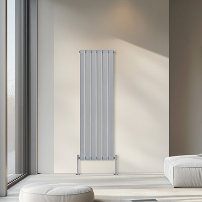 Rinse Bathrooms 1600x408mm Vertical Column Designer Radiator Chrome Single Flat Panel Radiators