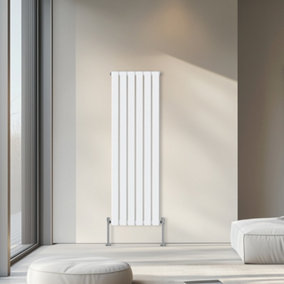 Rinse Bathrooms 1600x408mm Vertical Column Designer Radiator White Single Flat Panel Radiators