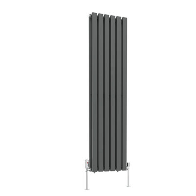 Rinse Bathrooms 1600x410mm Vertical Column Designer Radiator Anthracite ...