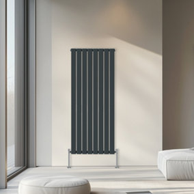 Rinse Bathrooms 1600x544mm Vertical Column Designer Radiator Anthracite Single Flat Panel Radiators