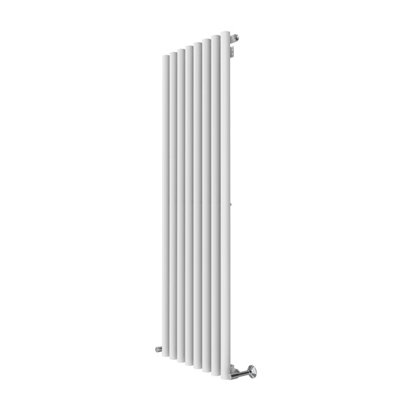 Rinse Bathrooms 1600x545mm Vertical Column Designer Radiator White Round Tube Single Panel Tall Upright Radiator