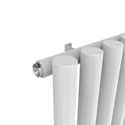 Rinse Bathrooms 1600x545mm Vertical Column Designer Radiator White Round Tube Single Panel Tall Upright Radiator