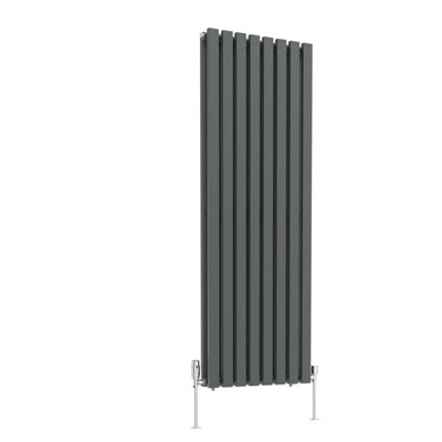 Rinse Bathrooms 1600x550mm Vertical Column Designer Radiator Anthracite Rectangular Double Flat Panel Tall Upright Radiator