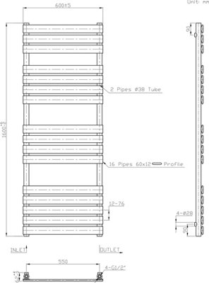 Rinse Bathrooms 1600x600mm Black Designer Flat Panel Electric Heated Towel Rail Thermostatic Timer Bathroom Towel Radiator 800W