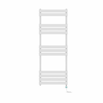 Rinse Bathrooms 1600x600mm White Designer Flat Panel Electric Heated Towel Rail Thermostatic Timer Bathroom Towel Radiator 800W