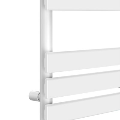 Rinse Bathrooms 1600x600mm White Designer Flat Panel Electric Heated Towel Rail Thermostatic Timer Bathroom Towel Radiator 800W