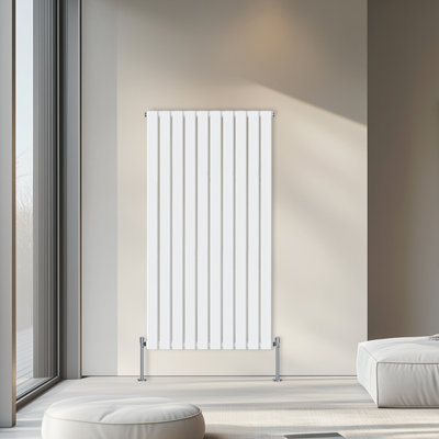 Rinse Bathrooms 1600x680mm Vertical Column Designer Radiator White Single Flat Panel Radiators