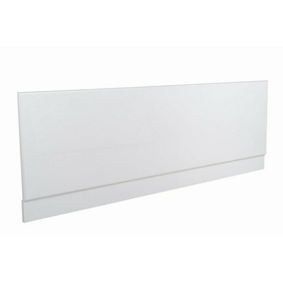 Rinse Bathrooms 1700 mm Gloss White Front Straight Wrapped Wood Bath ...