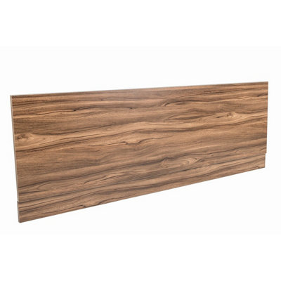 Rinse Bathrooms 1700 mm Walnut Effect Front Straight Wrapped Wood Bath ...