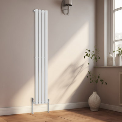 Rinse Bathrooms 1800 x 270mm White Vertical Designer Radiator Rad Single Column Radiator Rad Rectangular Flat Panel