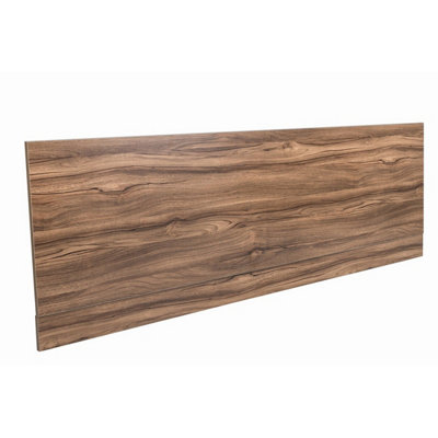 Rinse Bathrooms 1800mm Walnut Effect Front Straight Wrapped Wood Bath ...