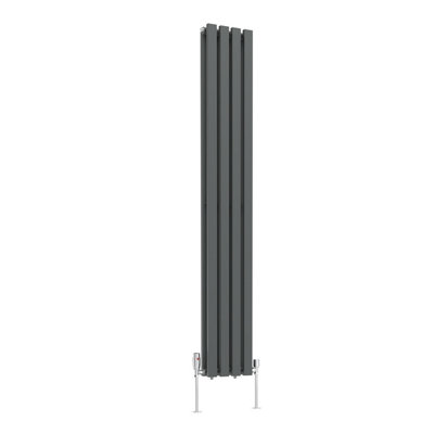 Rinse Bathrooms 1800x270mm Vertical Column Designer Radiator Anthracite Rectangular Double Flat Panel Tall Upright Radiator