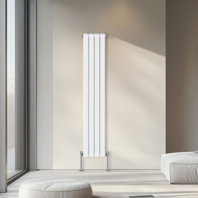 Rinse Bathrooms 1800x272mm Vertical Column Designer Radiator White Double Flat Panel Radiators