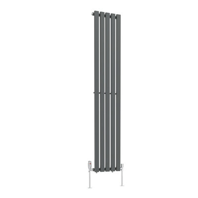 Rinse Bathrooms 1800x340mm Vertical Column Designer Radiator Anthracite Rectangular Single Flat Panel Tall Upright Radiator