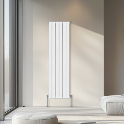 Rinse Bathrooms 1800x408mm Vertical Column Designer Radiator White ...