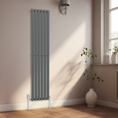 Rinse Bathrooms 1800x410mm Vertical Column Designer Radiator Anthracite ...