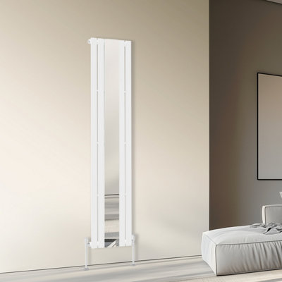 Rinse Bathrooms 1800x417mm Vertical Column Designer Mirror Radiator ...