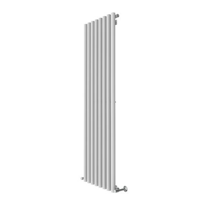 Rinse Bathrooms 1800x545mm Vertical Column Designer Radiator White Round Tube Single Panel Tall Upright Radiator