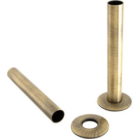 Rinse Bathrooms 180mm Pipes Polished Antique Brass Pipes and Pipe Collars Sleeves