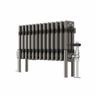 Rinse Bathrooms 300x607mm Raw Metal Horizontal 3 Column Radiator ...